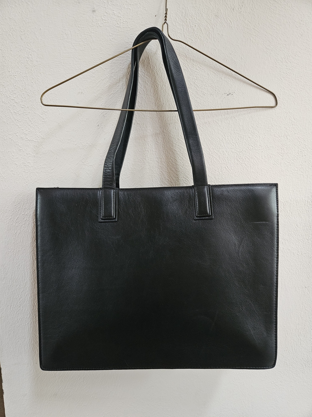 NWT Nordstrom Genuine Leather Tote Bag - Black - Work/Laptop Tote